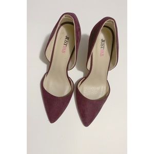 🚫SOLD🚫JustFab Burgundy Maroon Suede Pumps